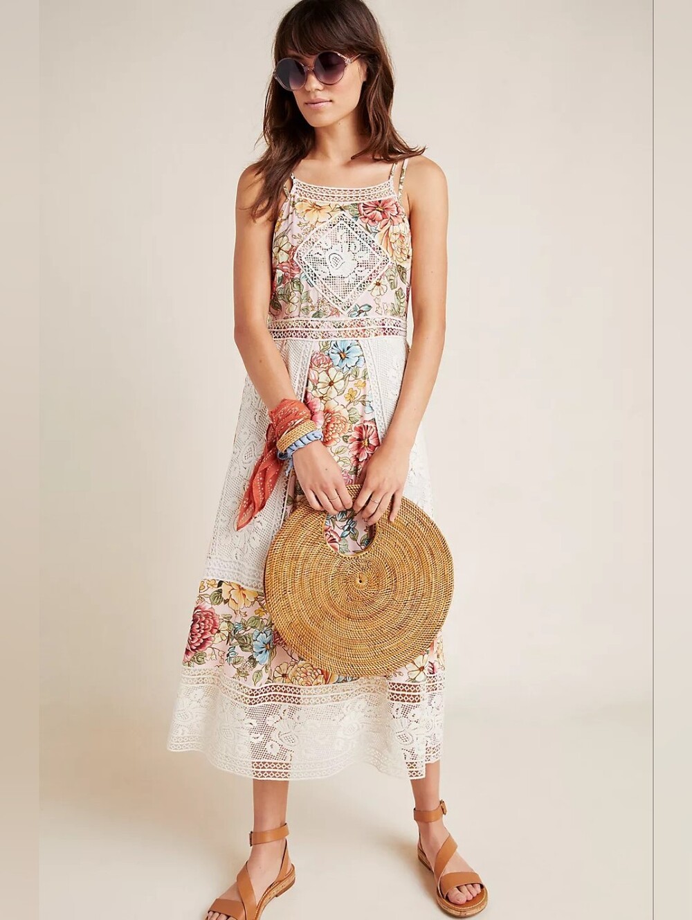 Nwt Farm Rio Lilith Floral Lace Midi Dress Romantic Slip 8
